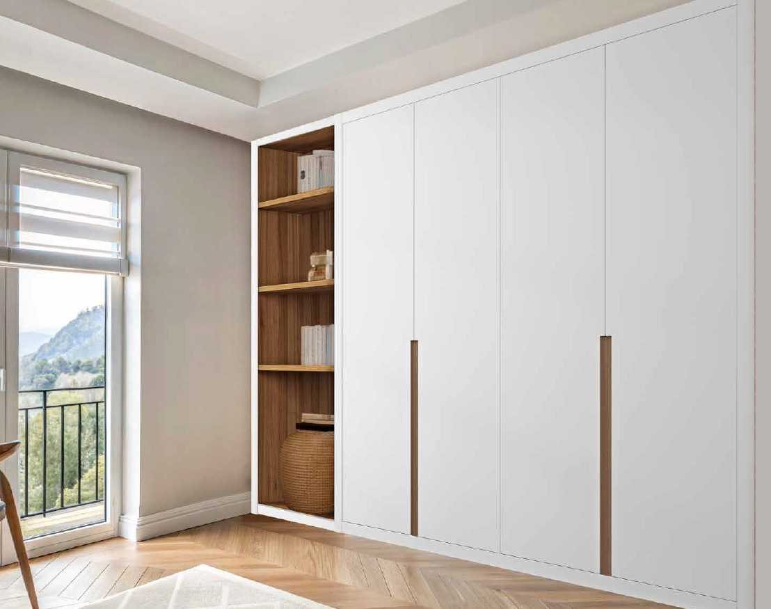 Serie ABATIBLE – Liso Blanco con Uñero Nogal